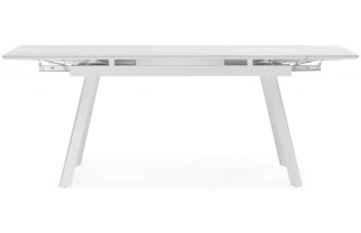 Обеденный раздвижной стол Норман, 140(200)х80, керамика, белый мрамор / белый