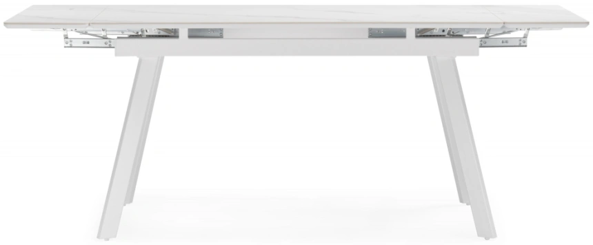 Обеденный раздвижной стол Норман, 140(200)х80, керамика, белый мрамор / белый