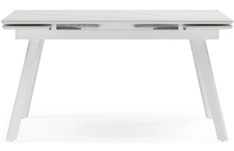 Обеденный раздвижной стол Норман, 140(200)х80, керамика, белый мрамор / белый