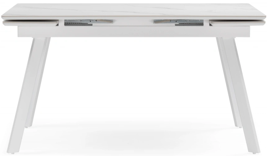 Обеденный раздвижной стол Норман, 140(200)х80, керамика, белый мрамор / белый