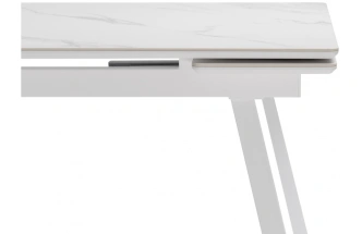 Обеденный раздвижной стол Норман, 140(200)х80, керамика, белый мрамор / белый
