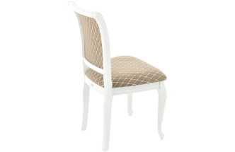 Стул Кабриоль, деревянный, призма 37-1 жаккард, каркас эмаль белая