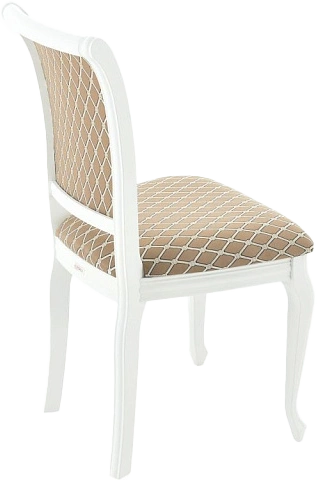 Стул Кабриоль, деревянный, призма 37-1 жаккард, каркас эмаль белая