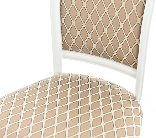 Стул Кабриоль, деревянный, призма 37-1 жаккард, каркас эмаль белая