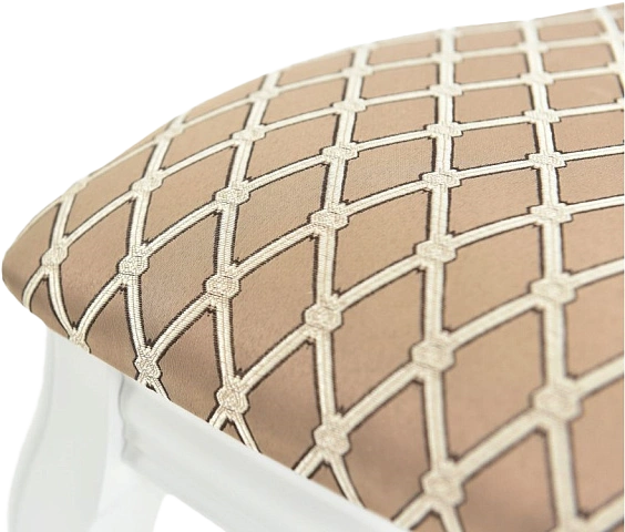 Стул Кабриоль, деревянный, призма 37-1 жаккард, каркас эмаль белая