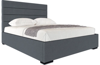Кровать Гранда 160, мягкая, двуспальная, альба темно-серый