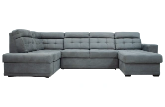 Диван модульный п-образный Мартин, ткань monako-A 07, декор Венге, нить Белая