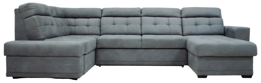 Диван модульный п-образный Мартин, ткань monako-A 07, декор Венге, нить Белая 