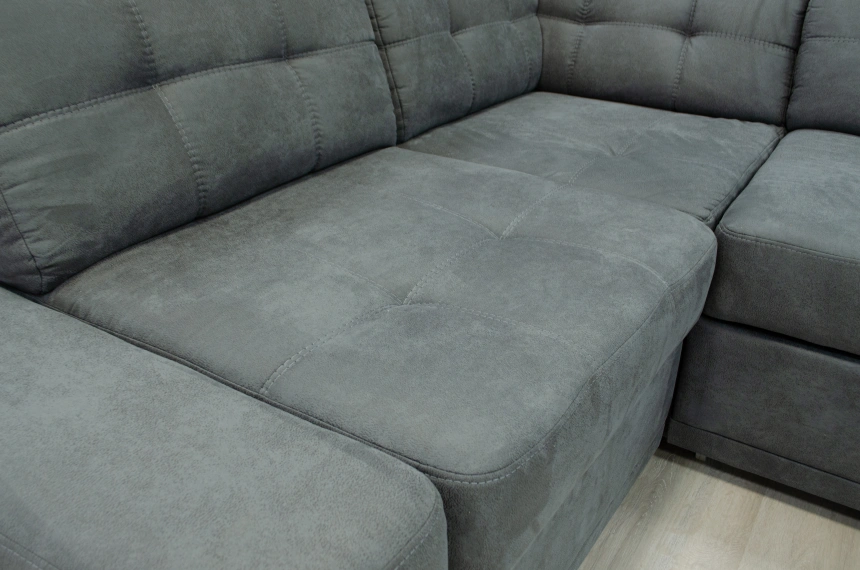 Диван модульный п-образный Мартин, ткань monako-A 07, декор Венге, нить Белая 