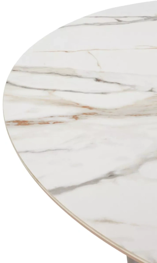 Кухонный раздвижной стол Адажио 115, Gilt White, керамика, латте каркас