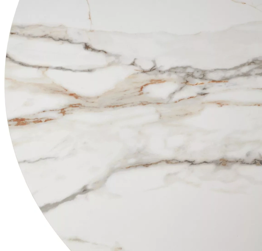 Кухонный раздвижной стол Адажио 115, Gilt White, керамика, латте каркас