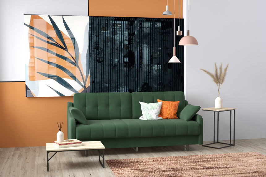 Диван прямой Женева, Lamb Emerald