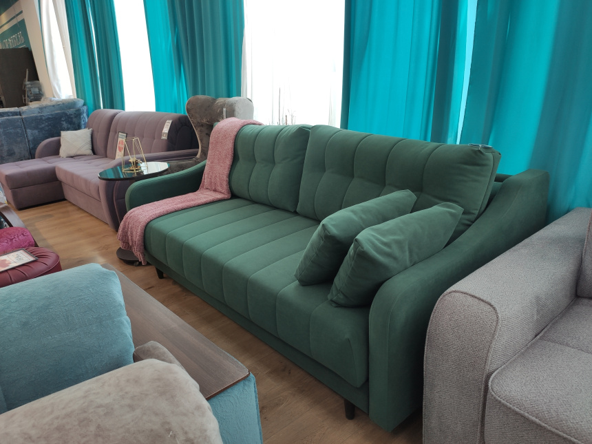 Диван прямой Женева, Lamb Emerald