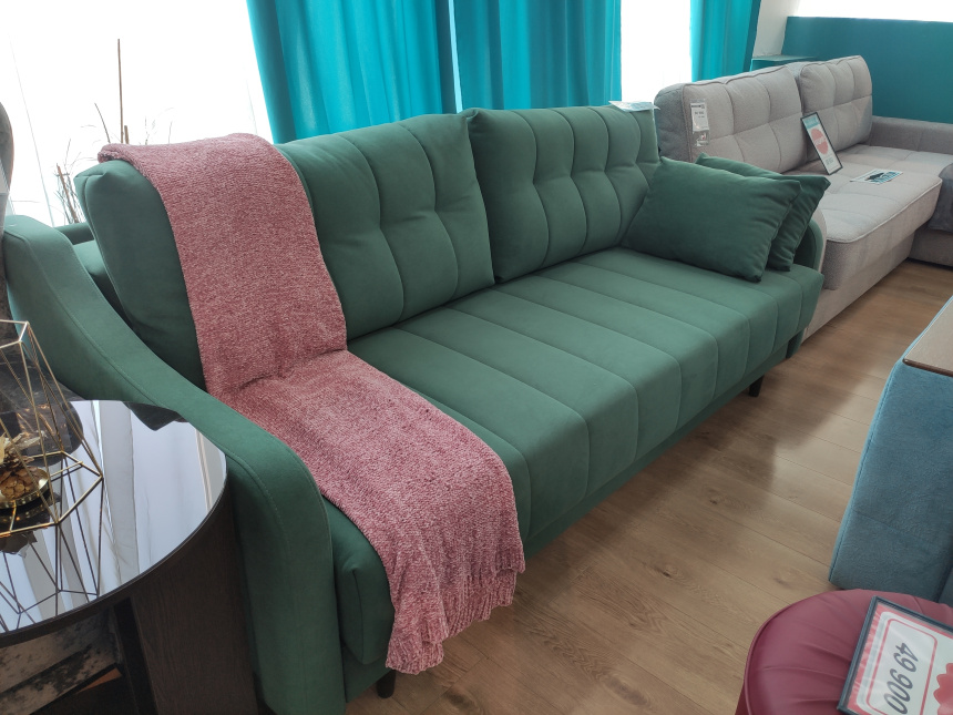 Диван прямой Женева, Lamb Emerald