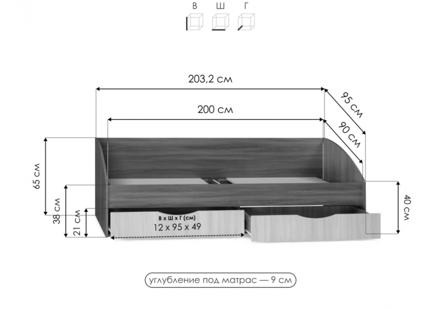 Кровать Классика, венге / белфорд