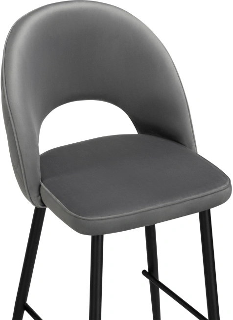 Полубарный стул Клэйн, велюр серый MR-11 / черный