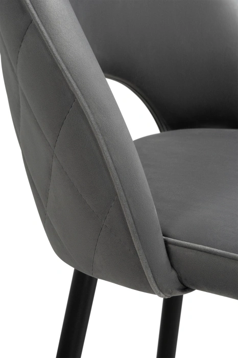 Полубарный стул Клэйн, велюр серый MR-11 / черный