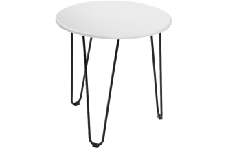 Журнальный стол Шани 60x62, МДФ, кварц бежевый, каркас черный