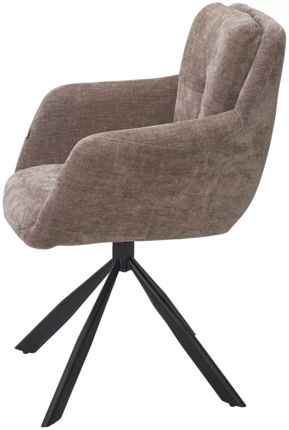 Стул Федерико Данс, поворотный, Nordic 35 cеро-коричневый, черный каркас