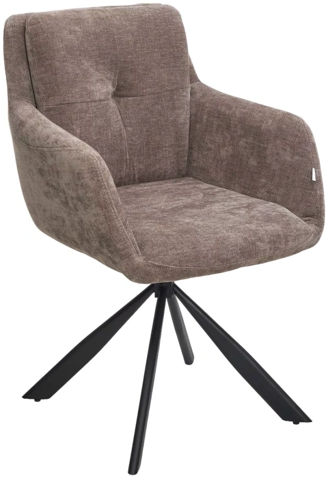 Стул Федерико Данс, поворотный, Nordic 35 cеро-коричневый, черный каркас
