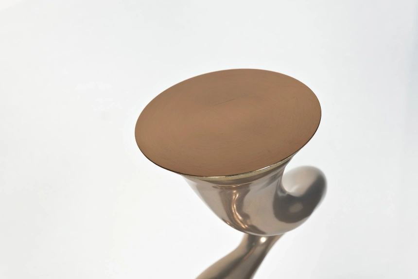 Журнальный стол Flow, 52x52x59, стекло, прозрачный / латунь