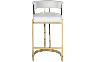 Барный стул GY-B8216GOLD-LG, велюр, светло-серый / золото
