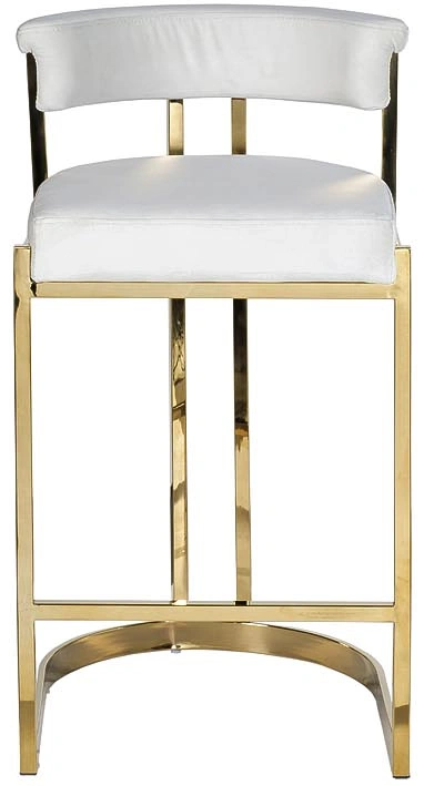 Барный стул GY-B8216GOLD-LG, велюр, светло-серый / золото