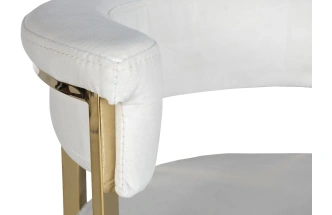 Барный стул GY-B8216GOLD-LG, велюр, светло-серый / золото