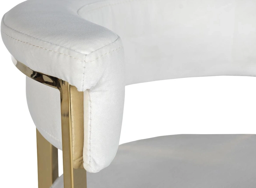 Барный стул GY-B8216GOLD-LG, велюр, светло-серый / золото