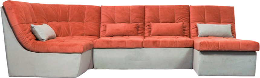 Диван угловой София 2, Catania flame, Catania cocoa, с задней тканью