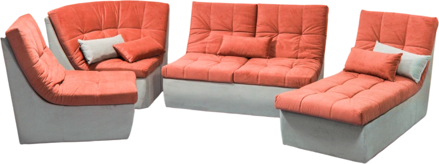 Диван угловой София 2, Catania flame, Catania cocoa, с задней тканью