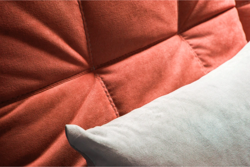 Диван угловой София 2, Catania flame, Catania cocoa, с задней тканью