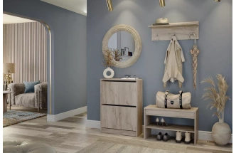 Тумба для обуви Лофт, 2 фасада, 68x93,6x28, Дуб крафт серый