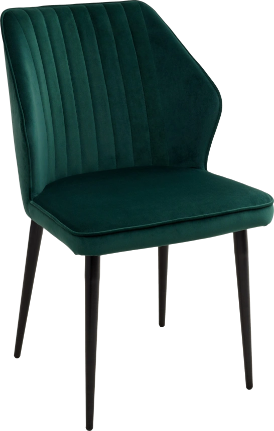 Стул Seattle-V, мягкий, зеленый #19, велюр, черный каркас