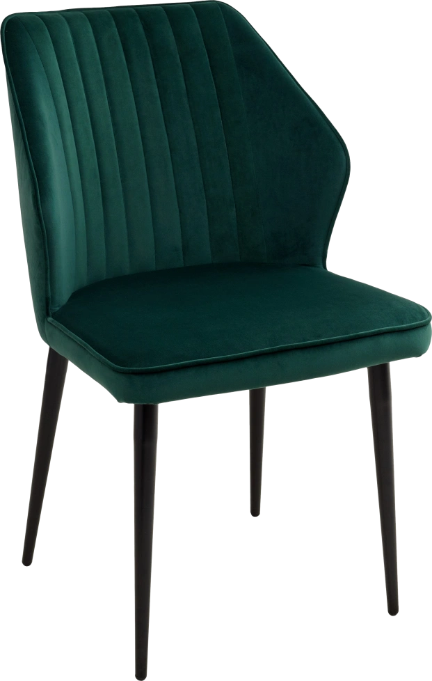 Стул Seattle-V, мягкий, зеленый #19, велюр, черный каркас