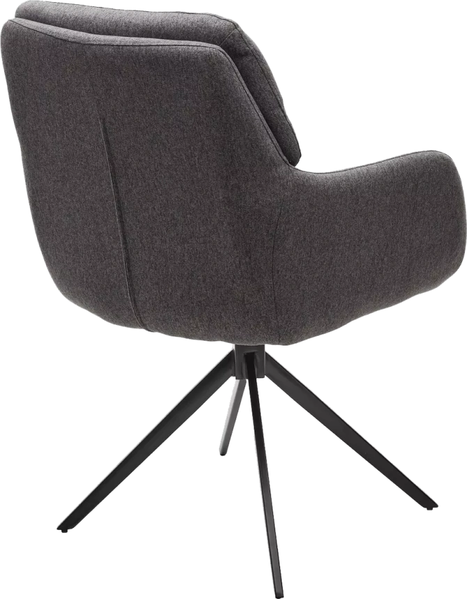Стул Moon, мягкий, поворотный, серый Family-022, ткань, черный каркас 