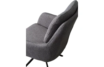 Стул Moon, мягкий, поворотный, серый Family-022, ткань, черный каркас 