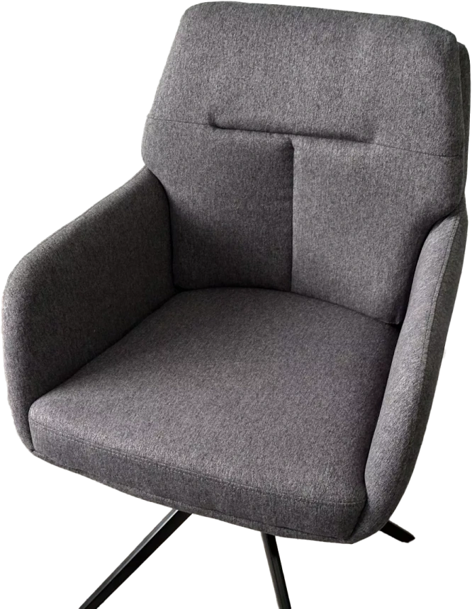 Стул Moon, мягкий, поворотный, серый Family-022, ткань, черный каркас 