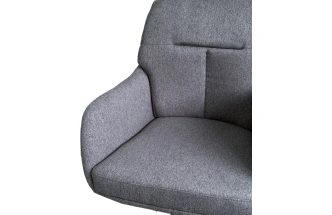 Стул Moon, мягкий, поворотный, серый Family-022, ткань, черный каркас 