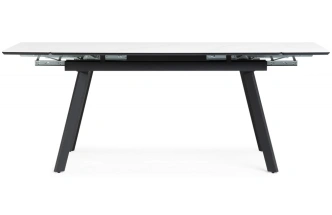 Обеденный раздвижной стол Норман, 140(200)х80, керамика, белый мрамор / черный