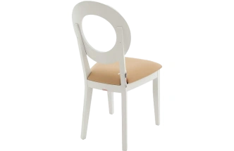Стул Коломбо-2, деревянный, нитро крем экокожа, каркас эмаль белая