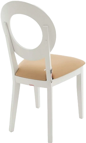 Стул Коломбо-2, деревянный, нитро крем экокожа, каркас эмаль белая