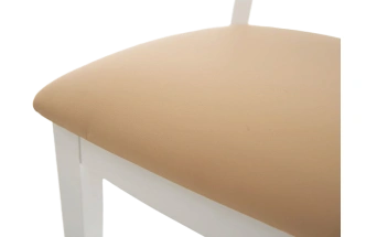 Стул Коломбо-2, деревянный, нитро крем экокожа, каркас эмаль белая