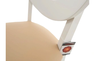 Стул Коломбо-2, деревянный, нитро крем экокожа, каркас эмаль белая