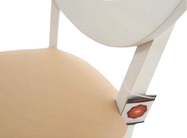 Стул Коломбо-2, деревянный, нитро крем экокожа, каркас эмаль белая