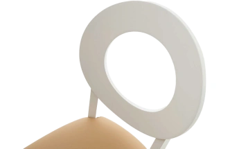 Стул Коломбо-2, деревянный, нитро крем экокожа, каркас эмаль белая