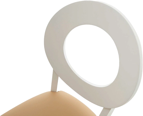 Стул Коломбо-2, деревянный, нитро крем экокожа, каркас эмаль белая