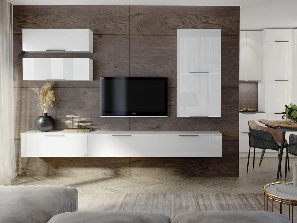 Модульная гостиная Слайд 2, белый глянец