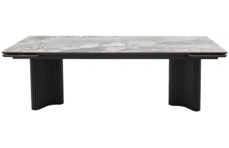 Обеденный раздвижной стол Адажио 240 (320), Mineral Stone Natural, керамика , черный каркас 