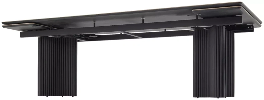 Обеденный раздвижной стол Адажио 240 (320), Mineral Stone Natural, керамика , черный каркас 